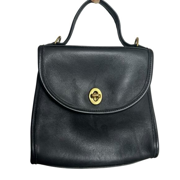 Vintage Coach Black Leather Regina 9985 Top Handle Bag